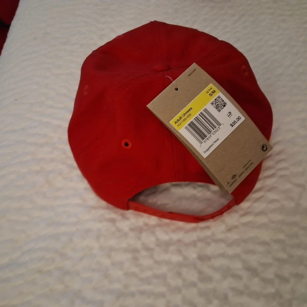 Jordan Red Snap Back Cap with Sneaker  Patch And Matching Shirt Size Large